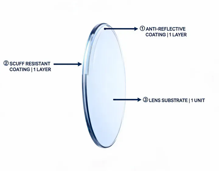 Single vision lenses specification worksheet illustration, not a premises map